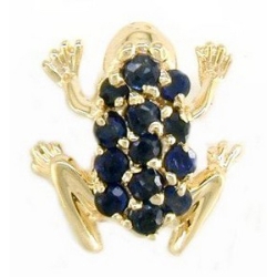 N587 14K SAPPHIRE FROG SLIDE 